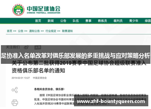 足协准入名单改革对俱乐部发展的多重挑战与应对策略分析